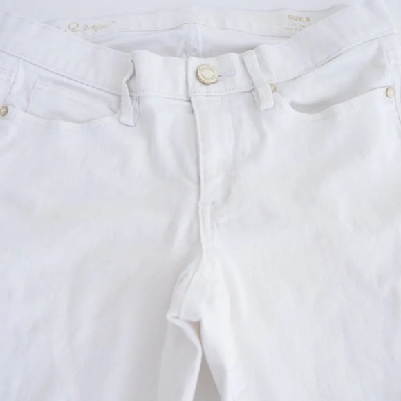 Lilly Pulitzer South Ocean White Skinny Denim Jeans Size 8 - Picture 8 of 13